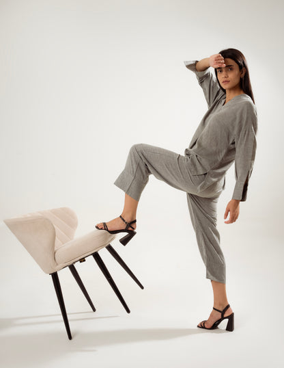 ETHEREAL SLATE LINEN CO-ORD SET