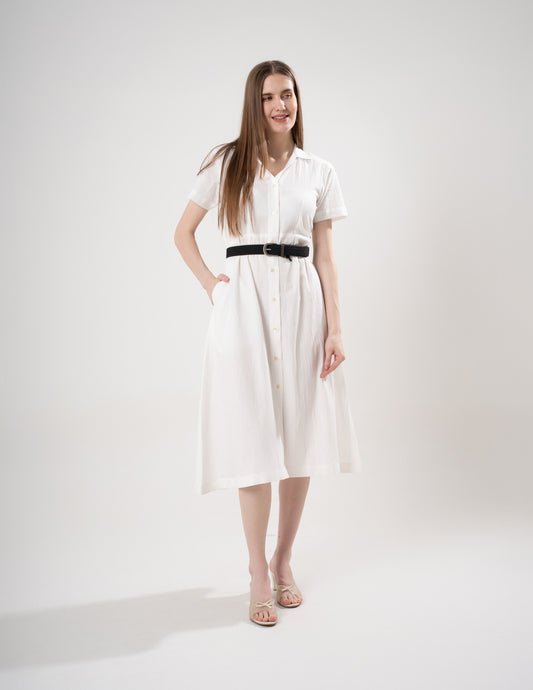 Pearl linen Long Dress