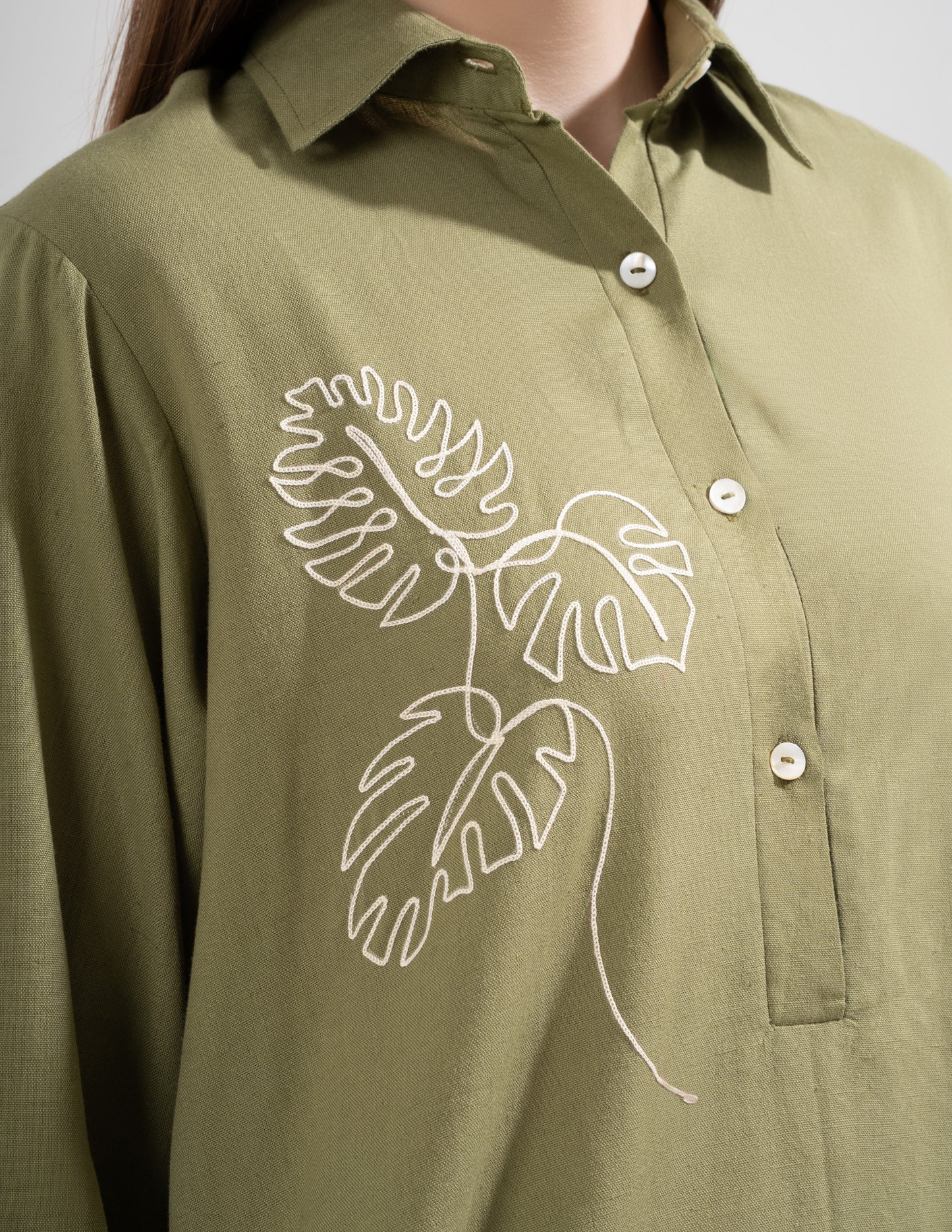 Grass linen blue Dress
