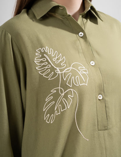 Grass linen blue Dress