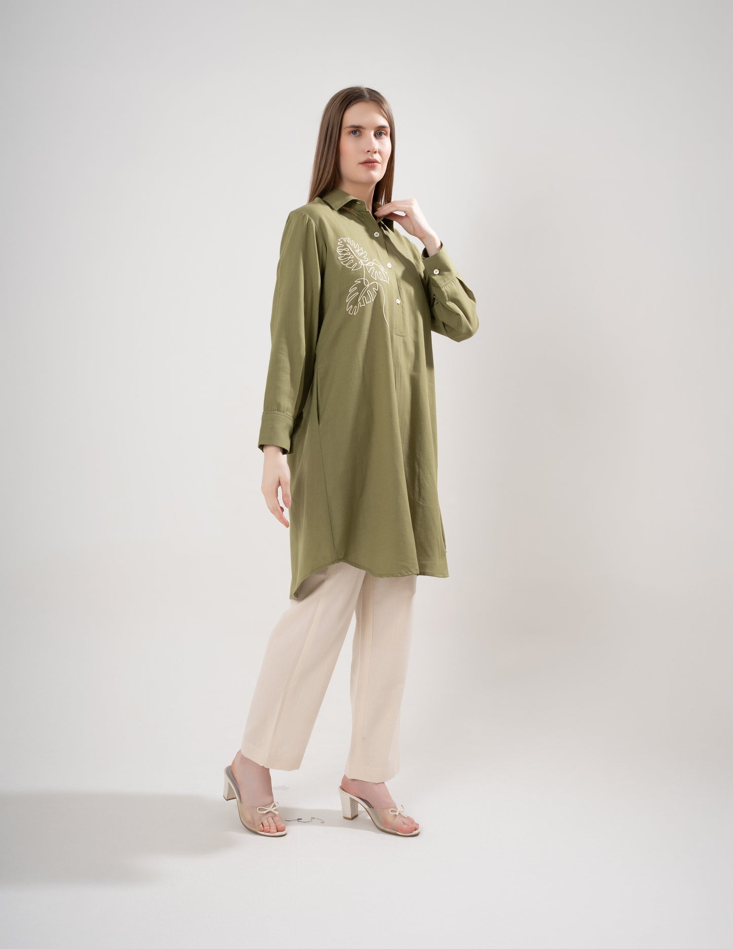 Grass linen blue Dress