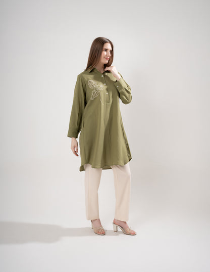 Grass linen blue Dress
