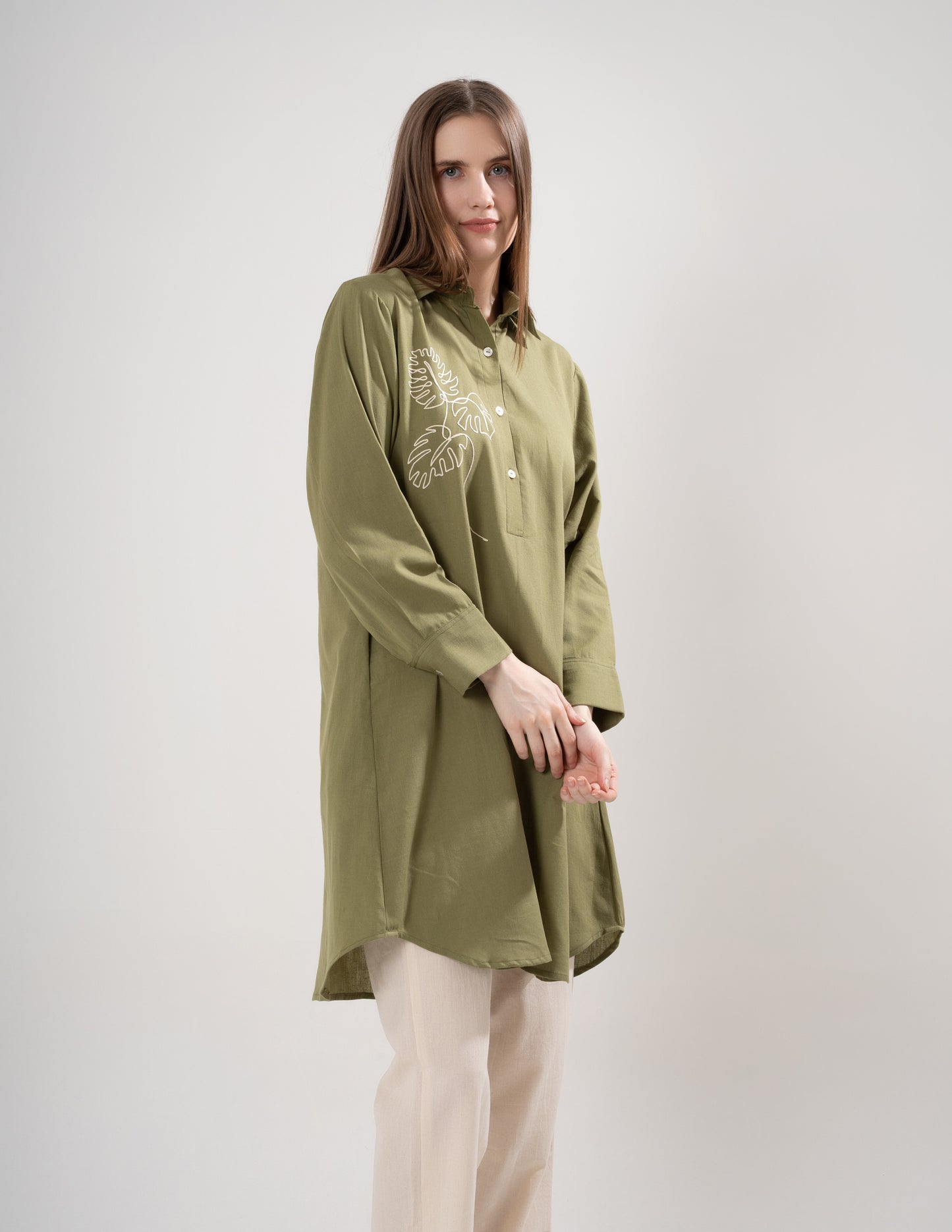 Grass linen blue Dress