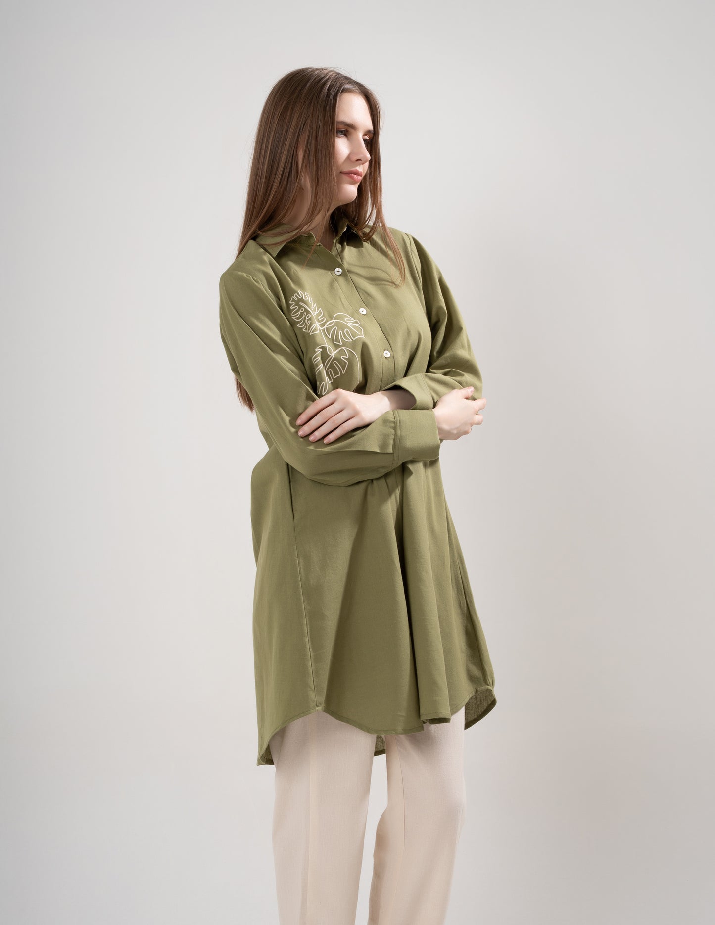 Grass linen blue Dress