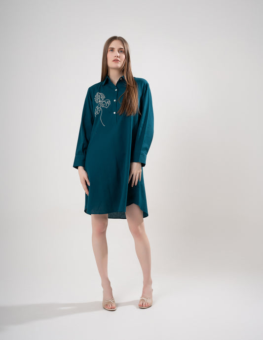 Ocean blue Linen Dress