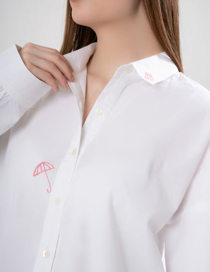 White pink Umbrella Shirt