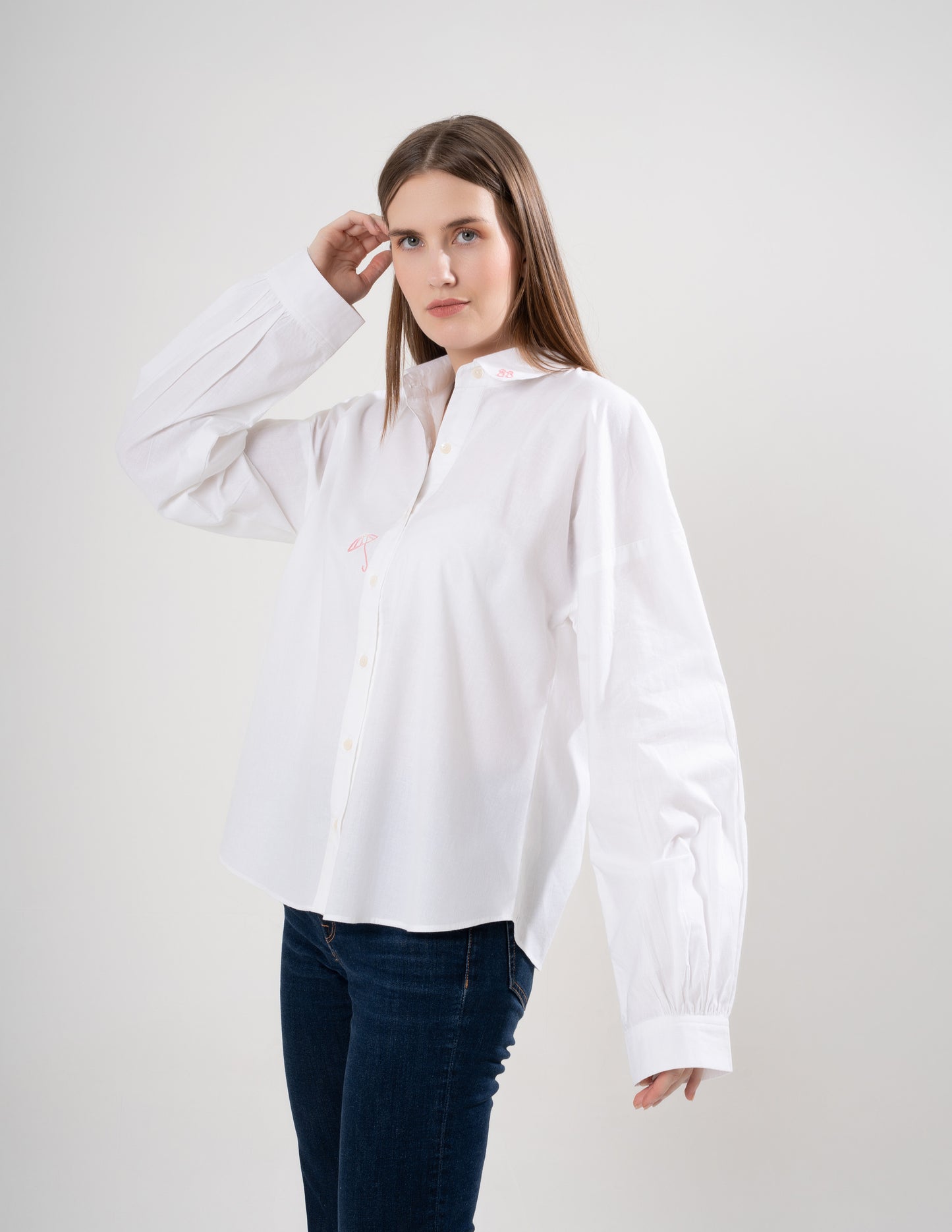 White pink Umbrella Shirt