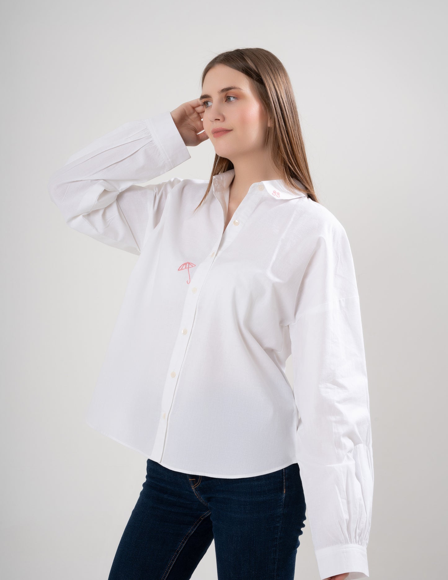White pink Umbrella Shirt