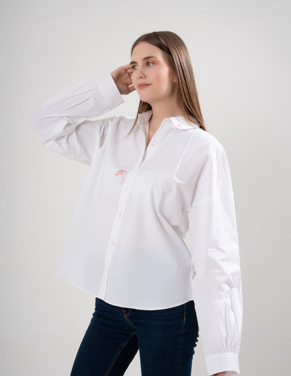 White pink Umbrella Shirt