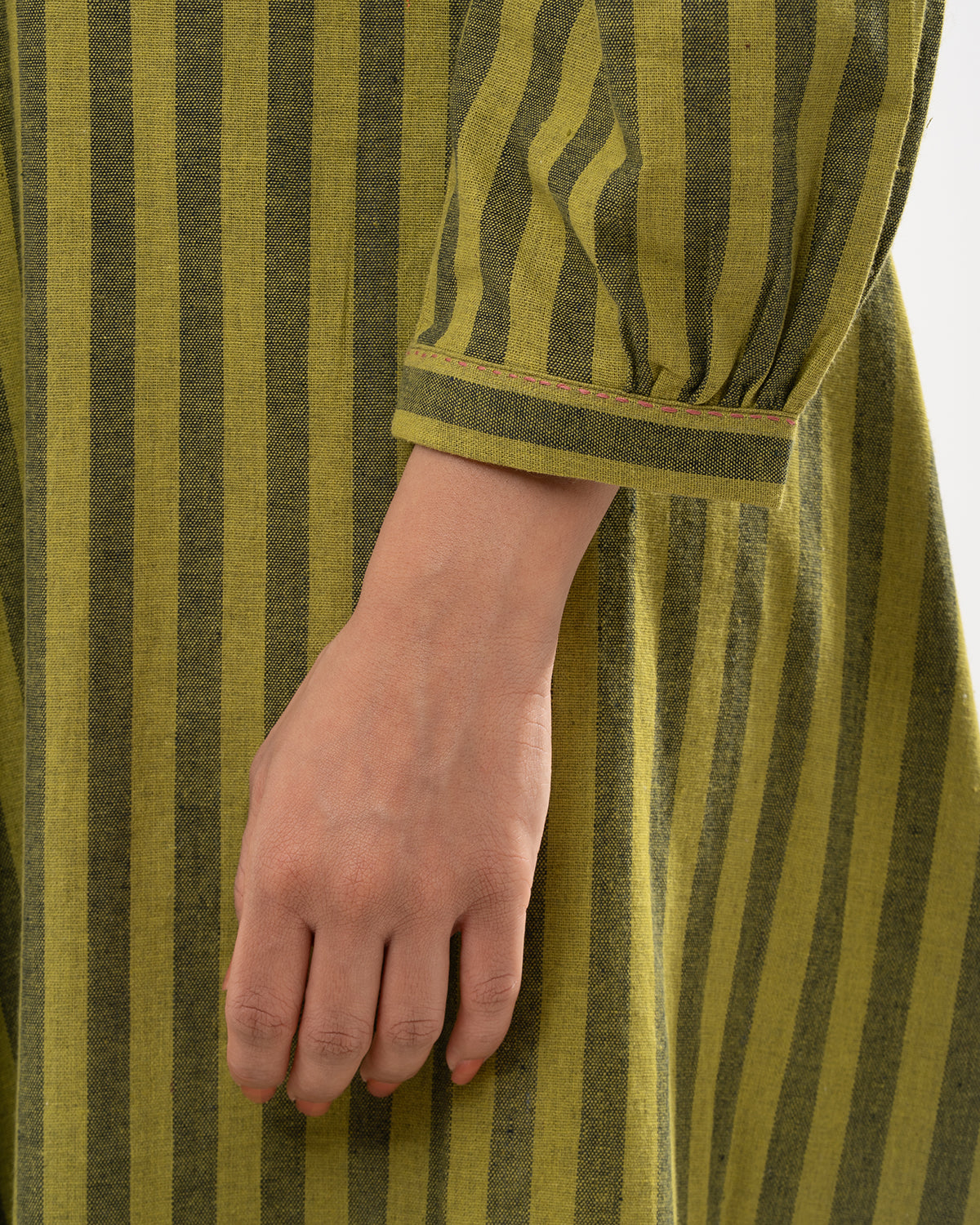 Olive Grove Striped Midi Dress
