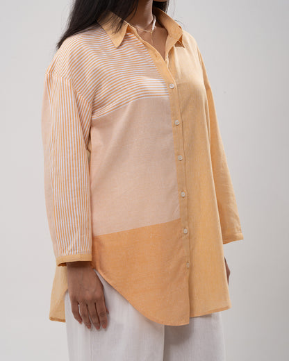 Sunset Patchwork Button Shirt