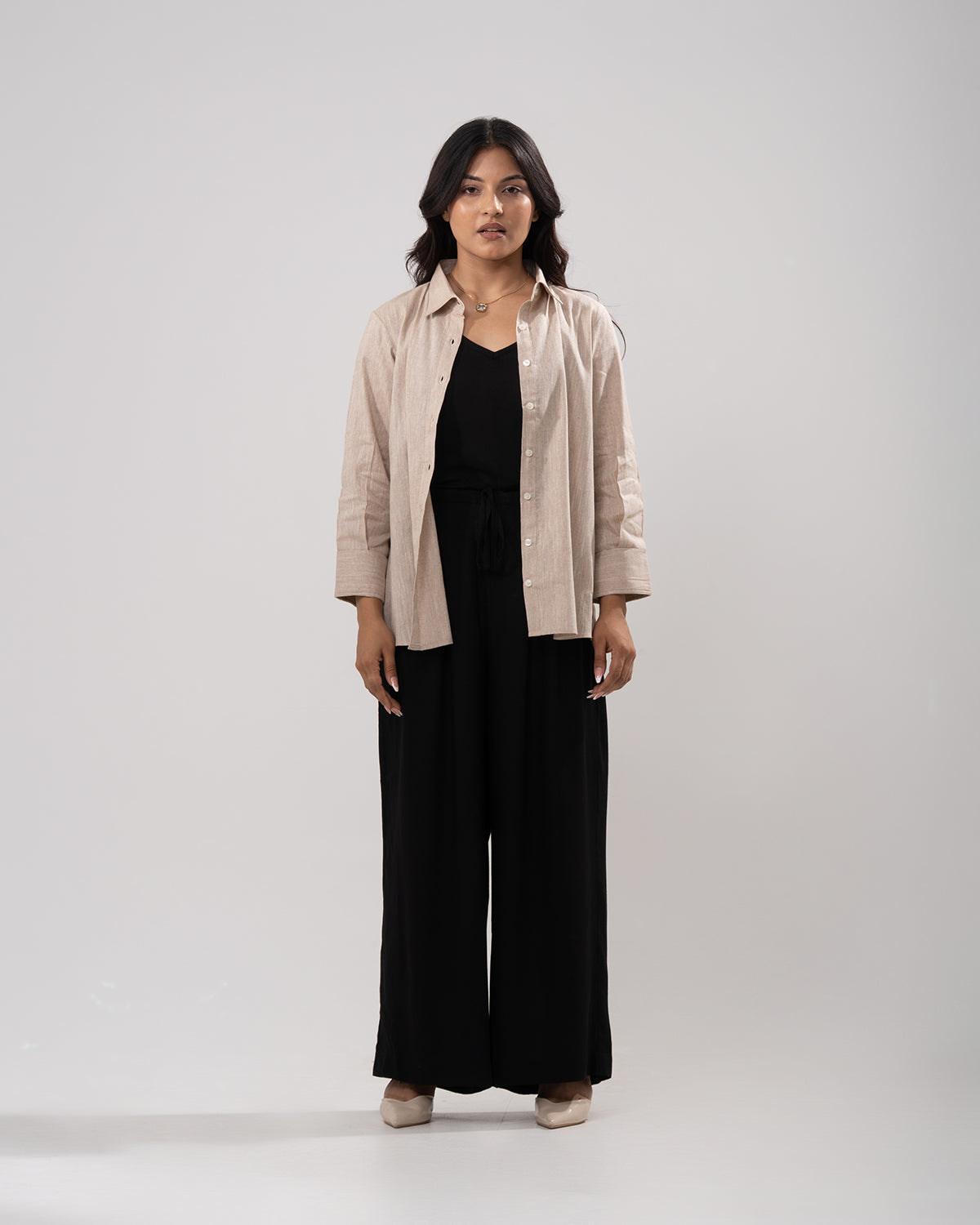 Airy 100% Cotton Beige Shirt
