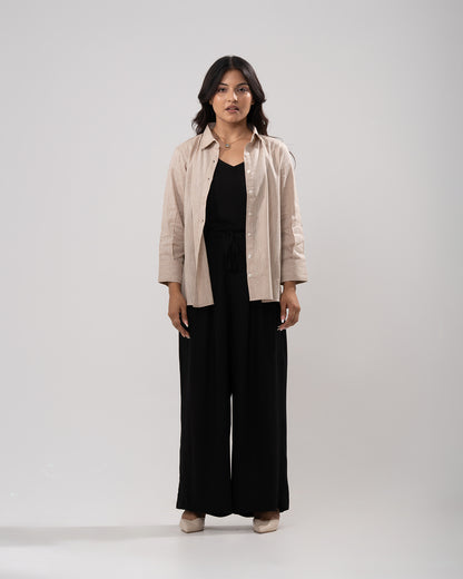 Airy 100% Cotton Beige Shirt