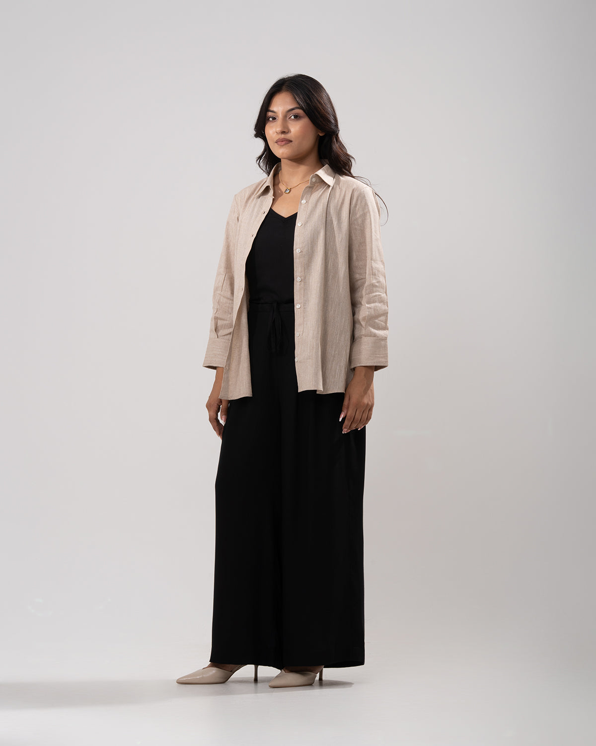 Airy 100% Cotton Beige Shirt