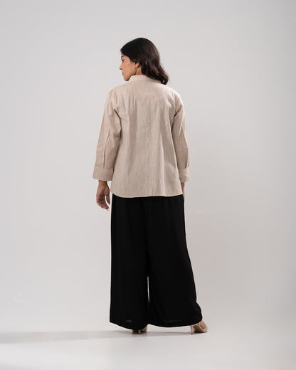 Airy 100% Cotton Beige Shirt