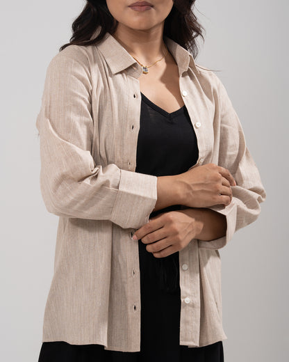 Airy 100% Cotton Beige Shirt
