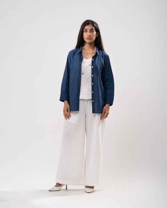 Airy 100% Cotton Blue Shirt