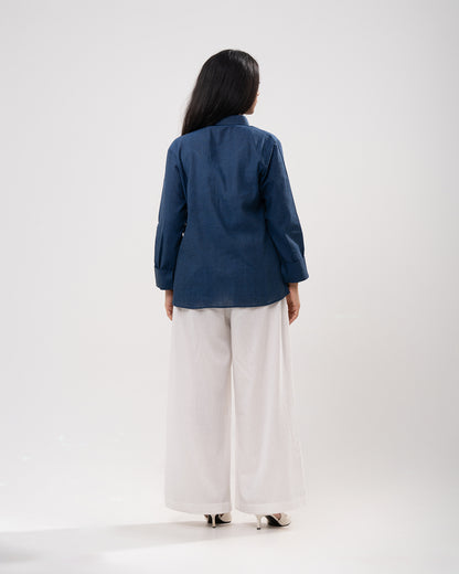 Airy 100% Cotton Blue Shirt