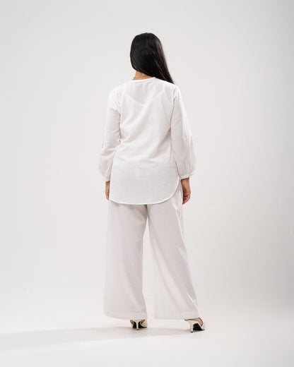 Celestial Embroidered White Co-ord Set