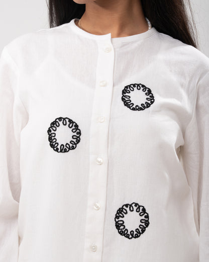 Celestial Embroidered White Co-ord Set