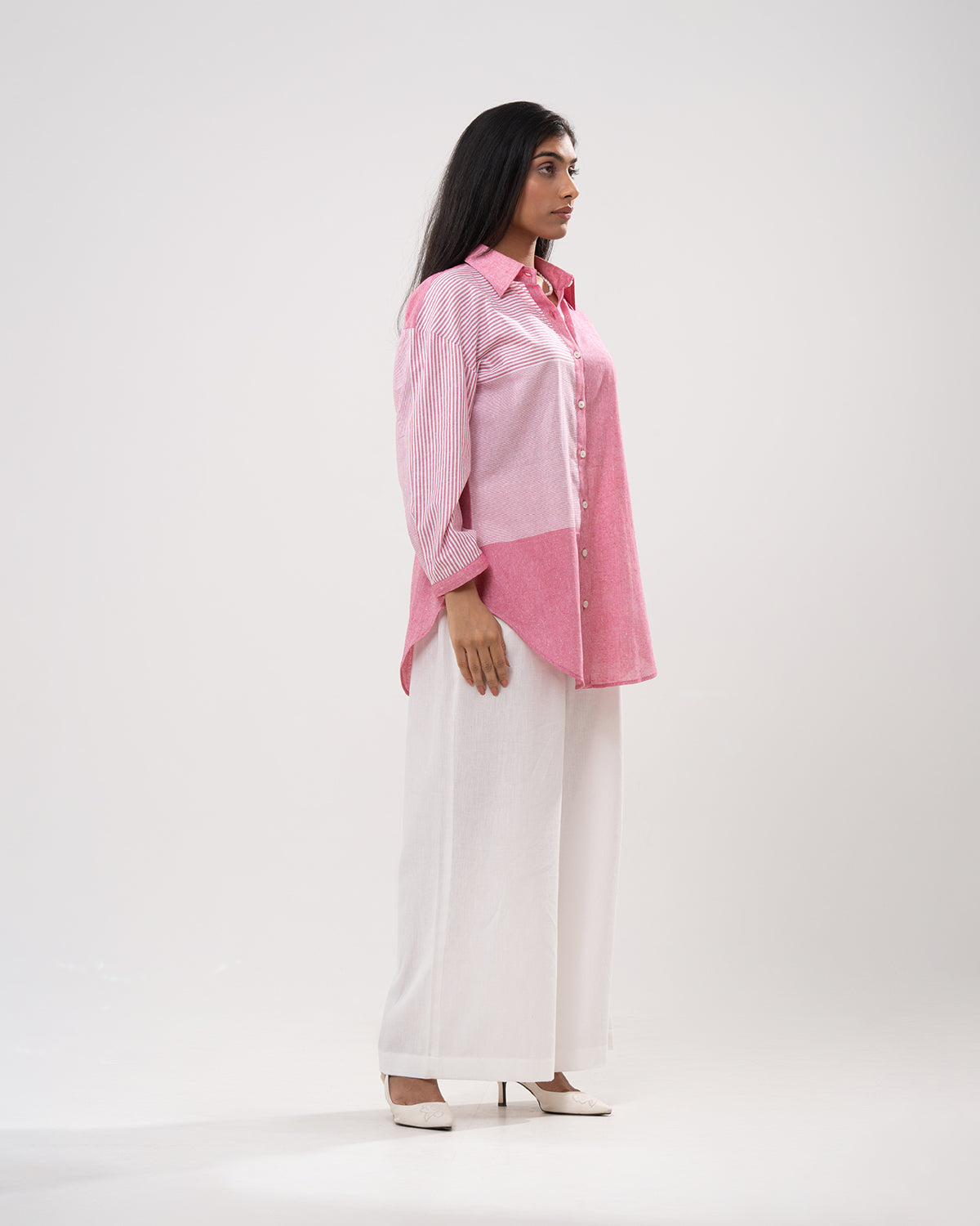 Rose Patchwork Button Shirt