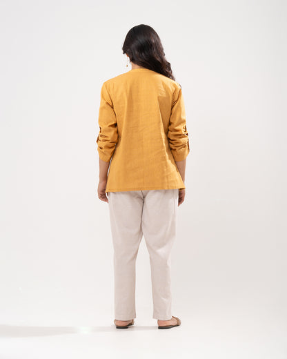 Golden Colorblock Tunic Shirt