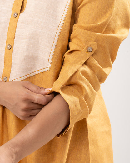 Golden Colorblock Tunic Shirt