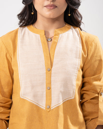 Golden Colorblock Tunic Shirt