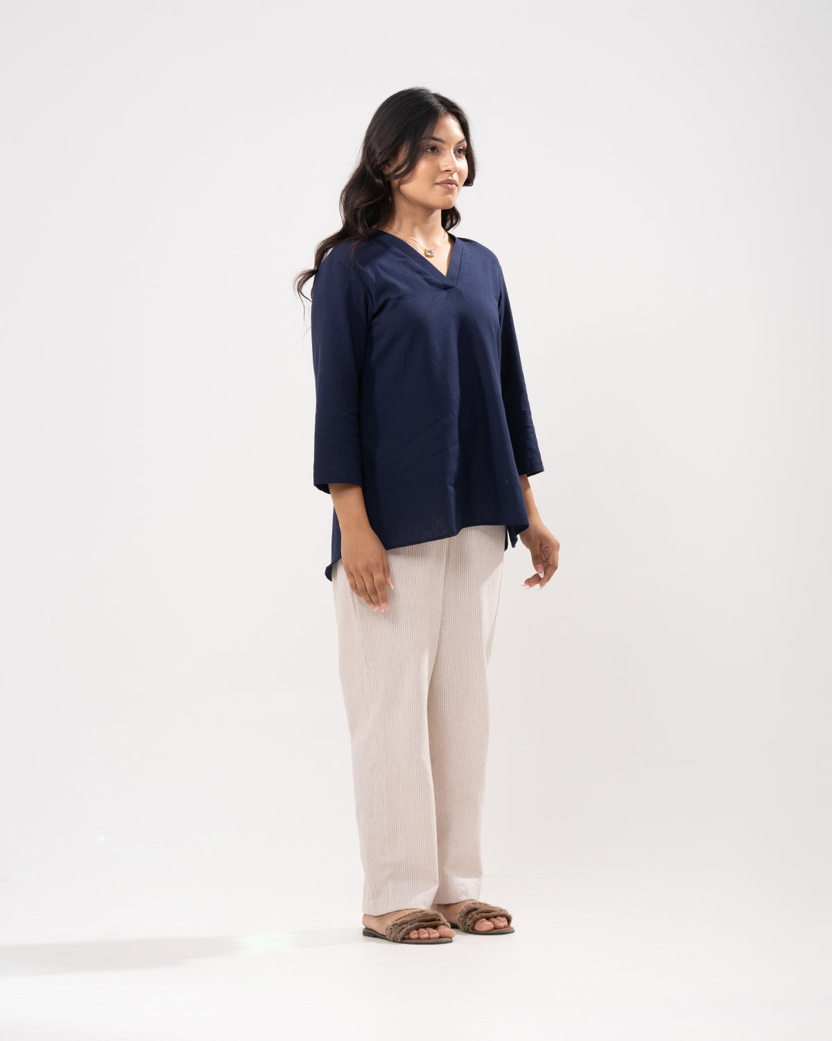 Navy V-Neck Relaxed Tunic