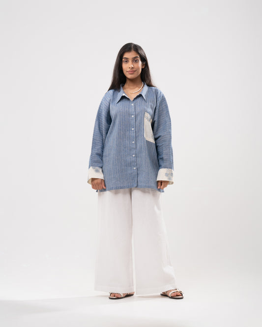 Denim Embroidered Detail Tunic