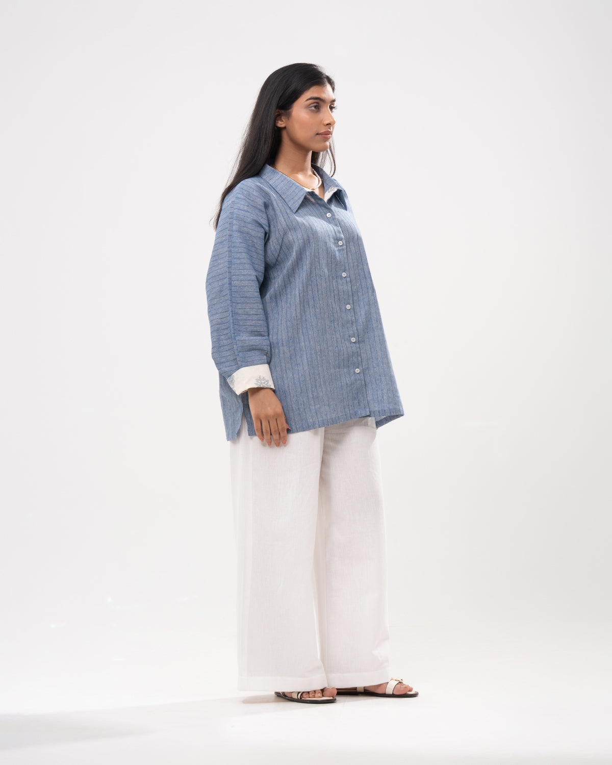 Denim Embroidered Detail Tunic