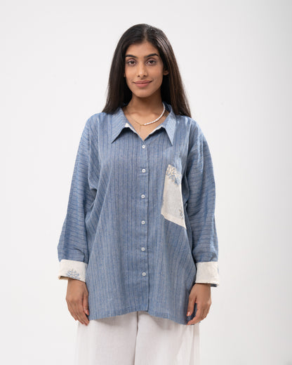 Denim Embroidered Detail Tunic