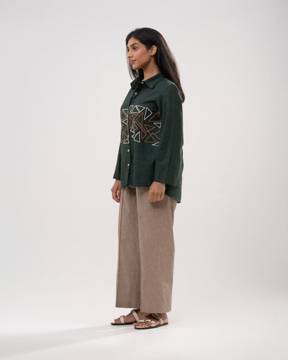 Geometric Forest Green Co-ord