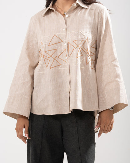 Geometric Grace Beige Shirt