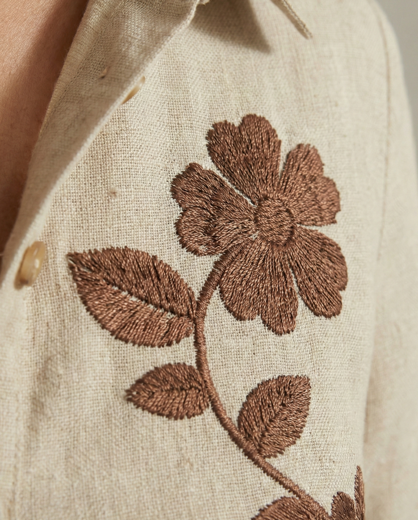 Tuscan Bloom Cotton Linen Shirt