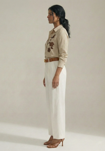 Tuscan Bloom Cotton Linen Shirt