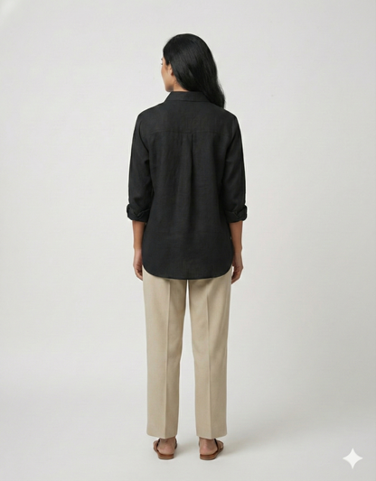 Black Geometric Moon Shirt