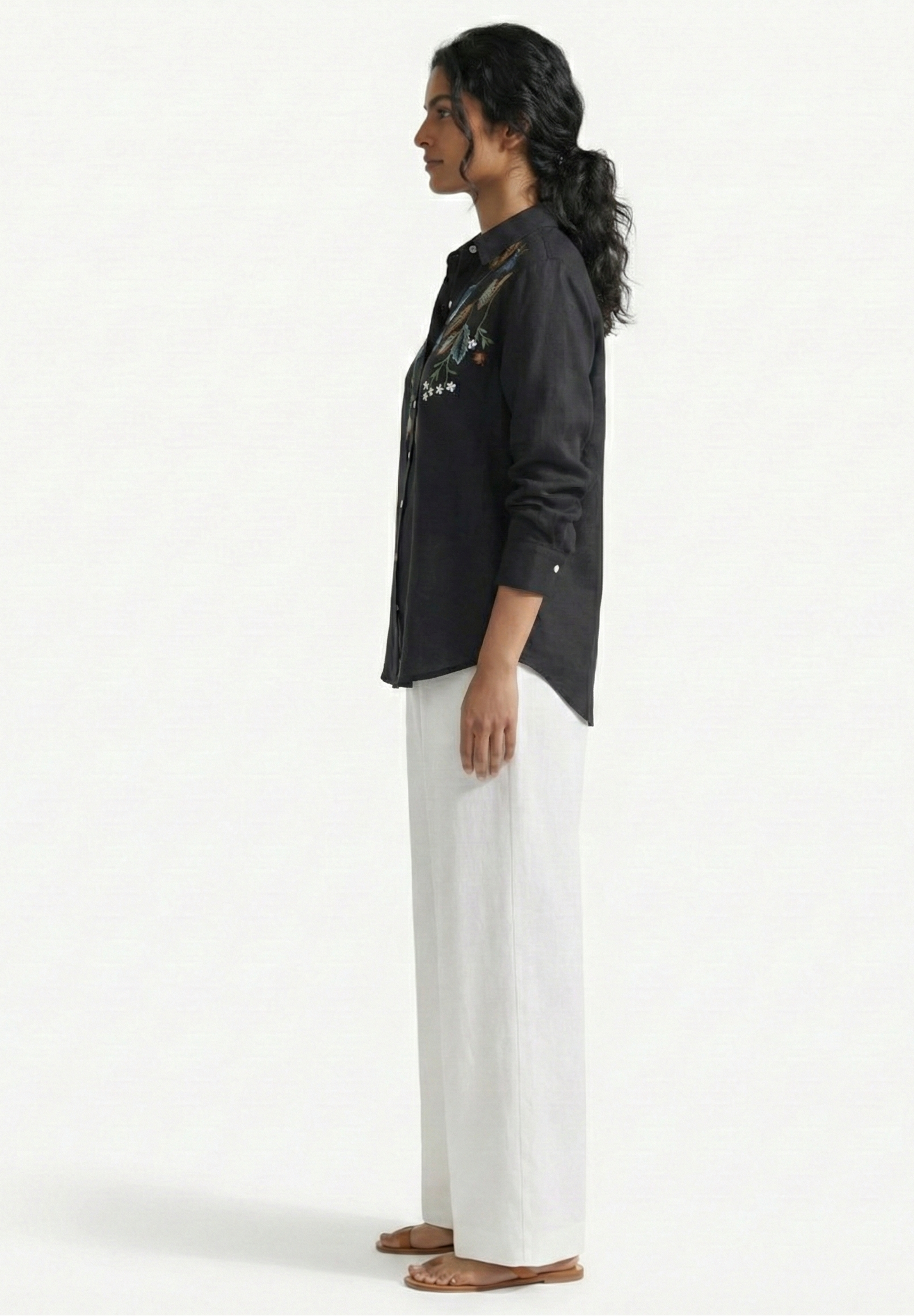 Midnight Garden Pure Cotton Linen Shirt