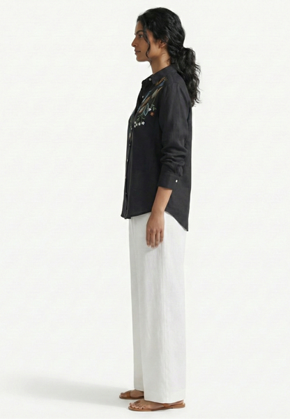 Midnight Garden Pure Cotton Linen Shirt