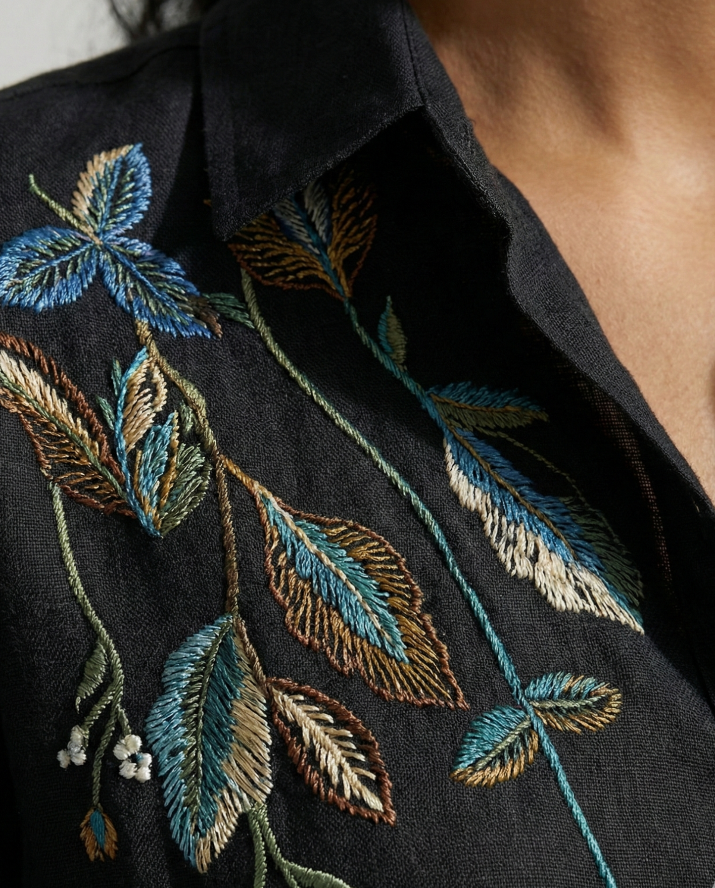 Midnight Garden Pure Cotton Linen Shirt