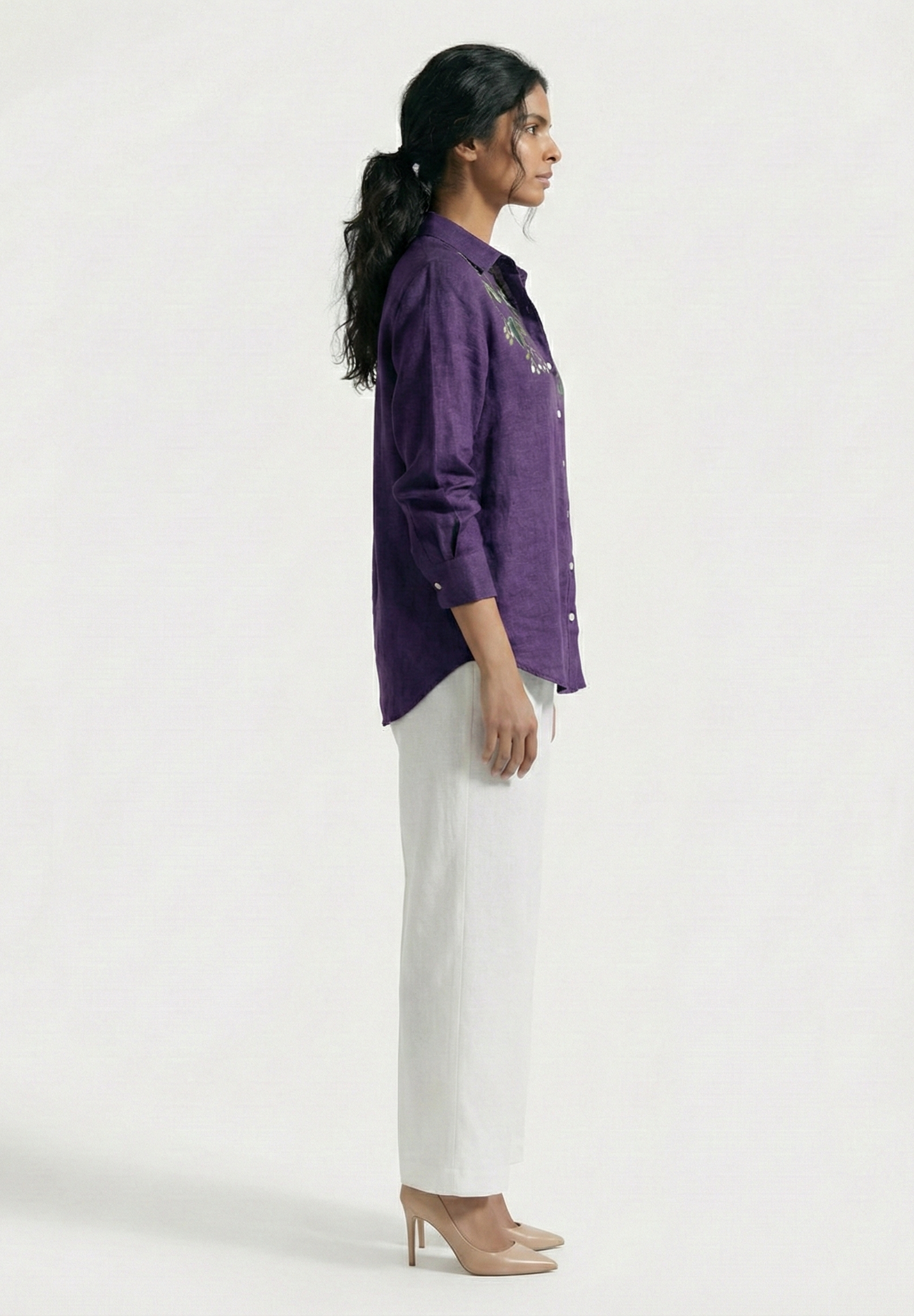 Violet Garden Pure Cotton Linen Shirt