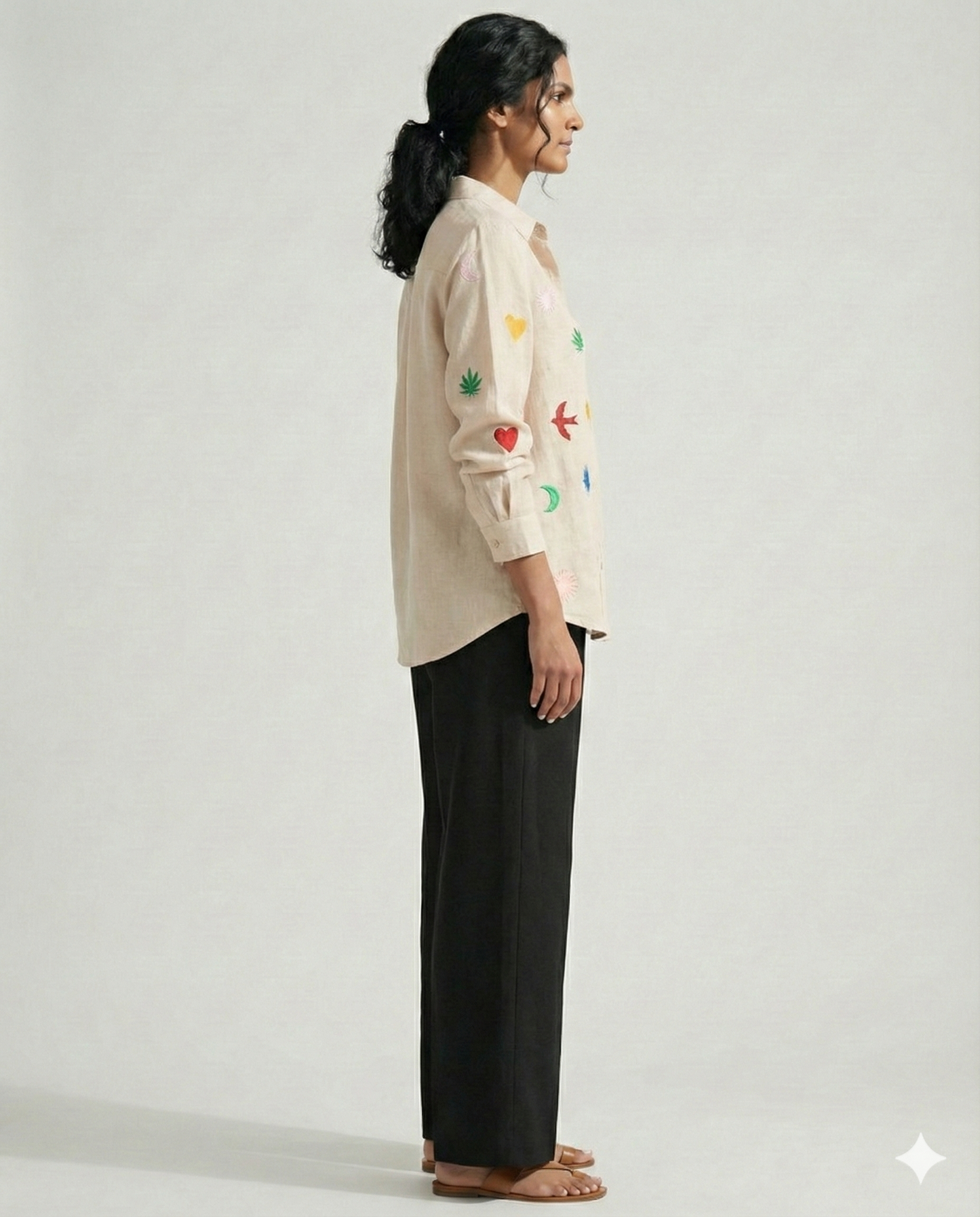 Beige Stardust Cotton Linen Shirt