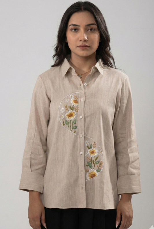 Beige Blossom Shirt