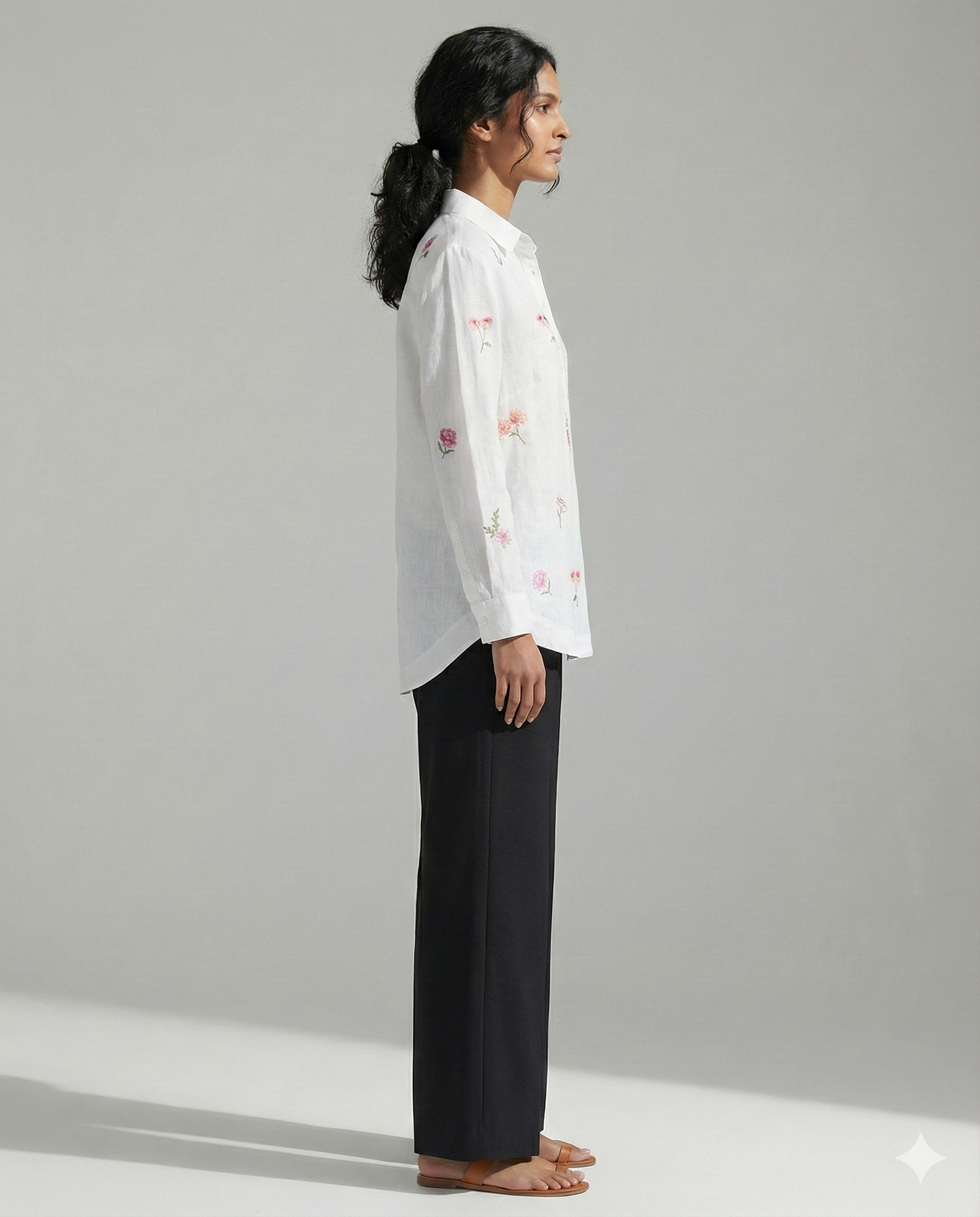 White lil Flower Shirt