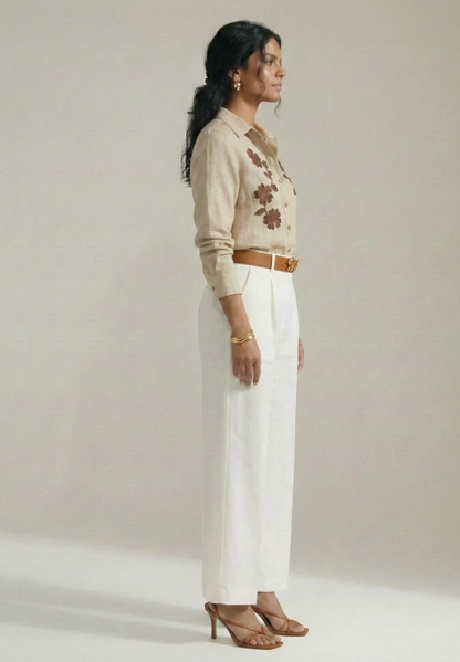 Tuscan Bloom Cotton Linen Shirt