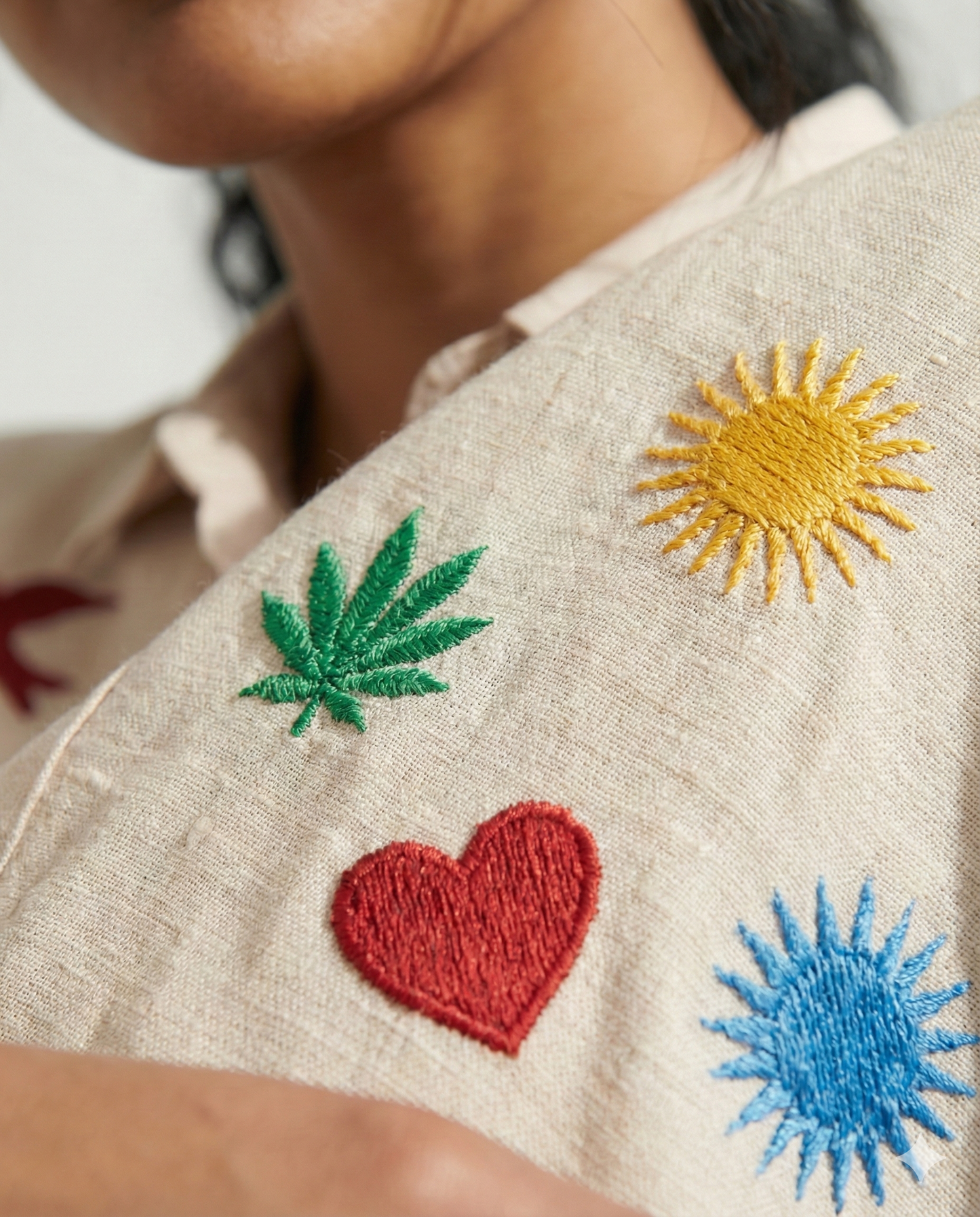 Beige Stardust Cotton Linen Shirt