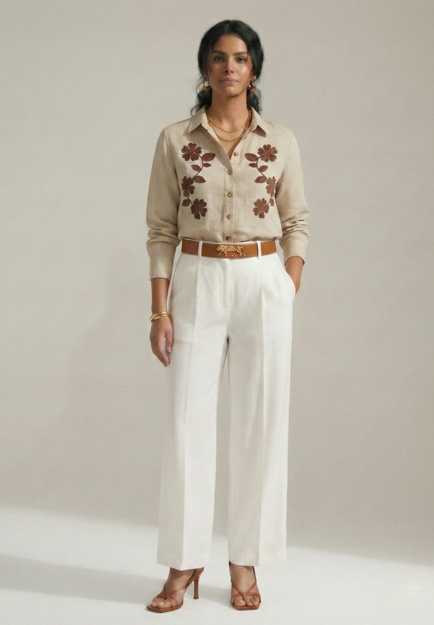 Tuscan Bloom Cotton Linen Shirt