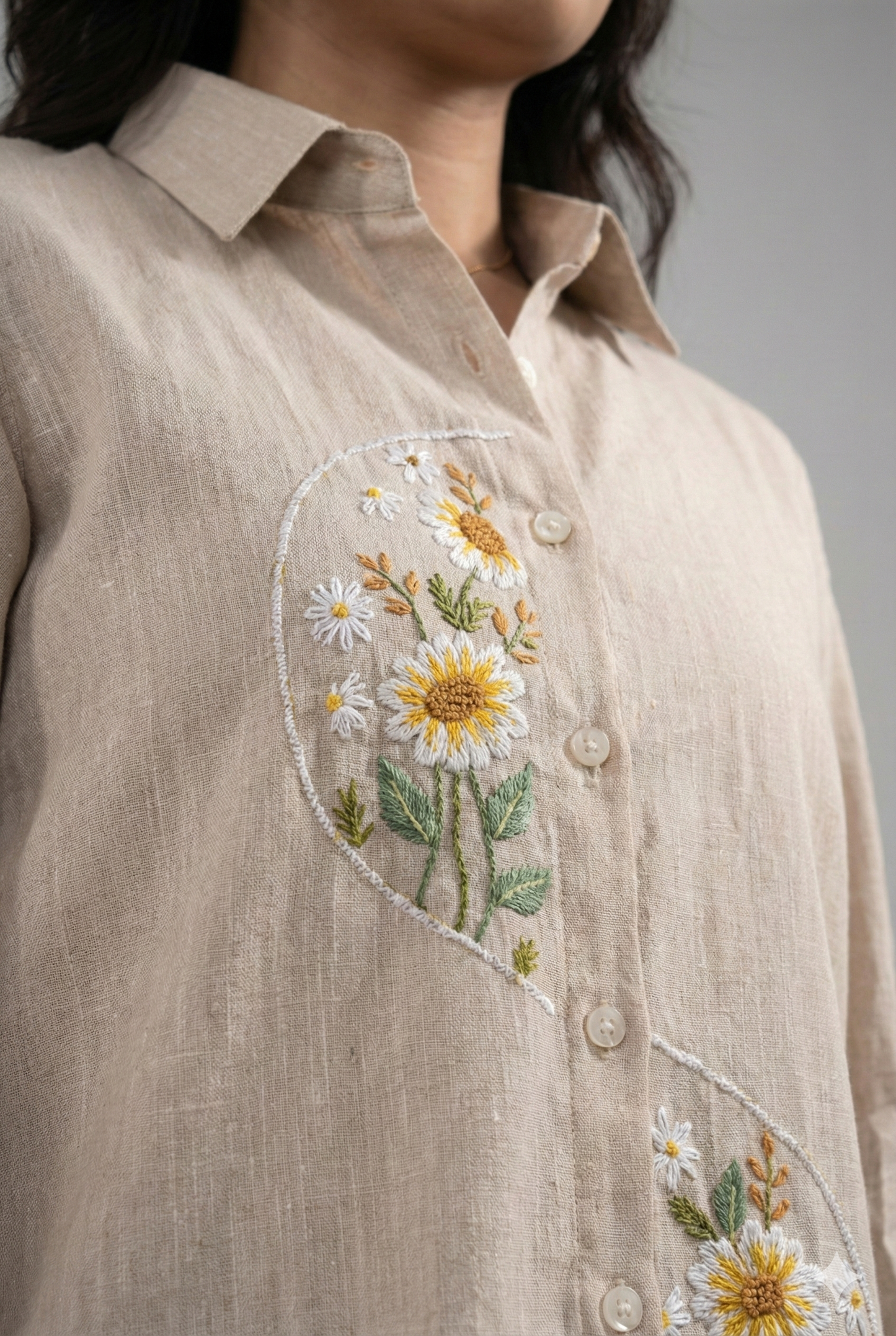 Beige Blossom Shirt