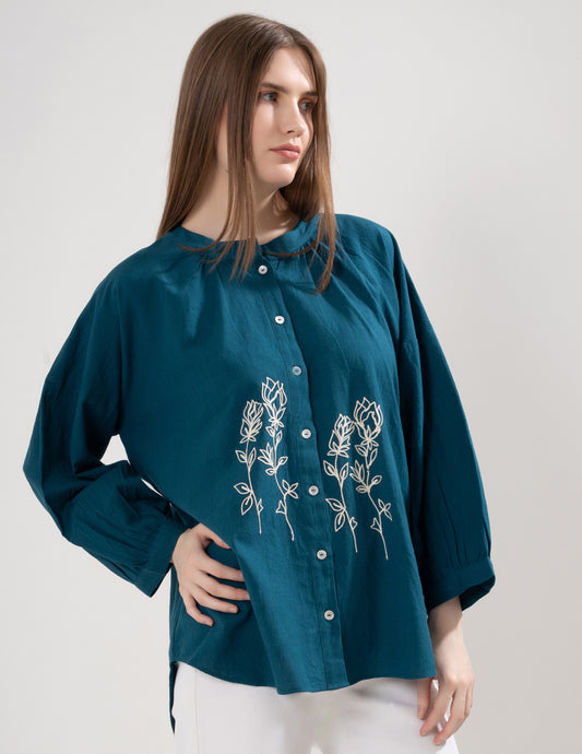 Ocean Blue Twin Leaf shirt