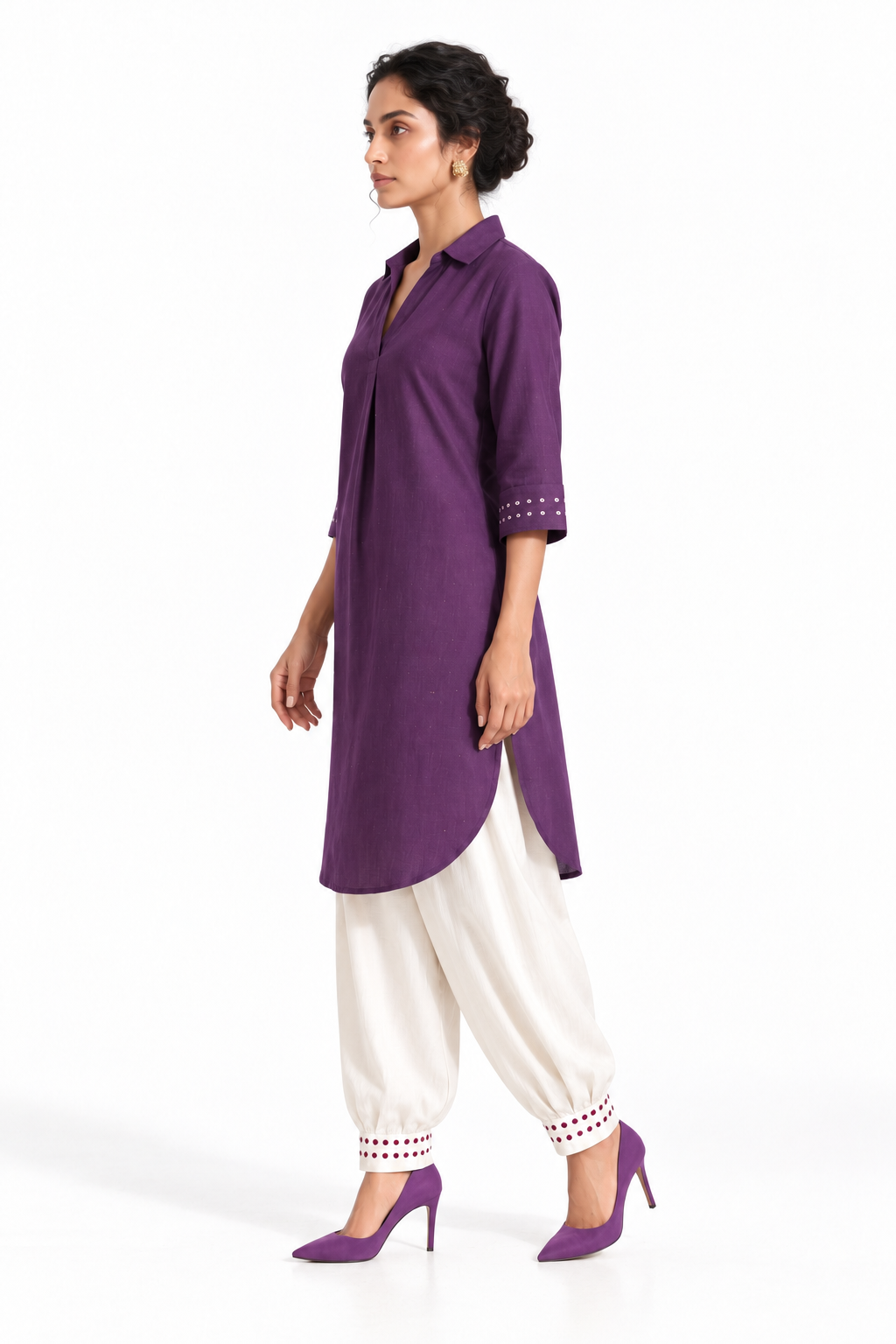 PURPLE KURTA & BALLOON PANT SET